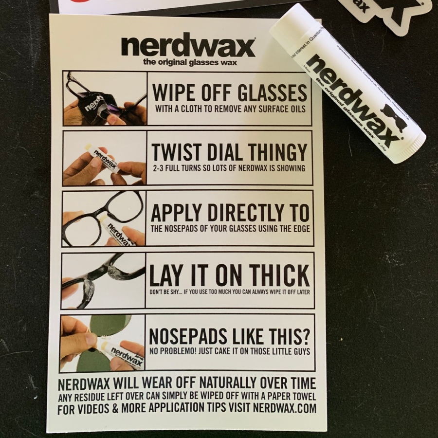Stuck at home and glasses sliding down? Nerdwax may be a temporary